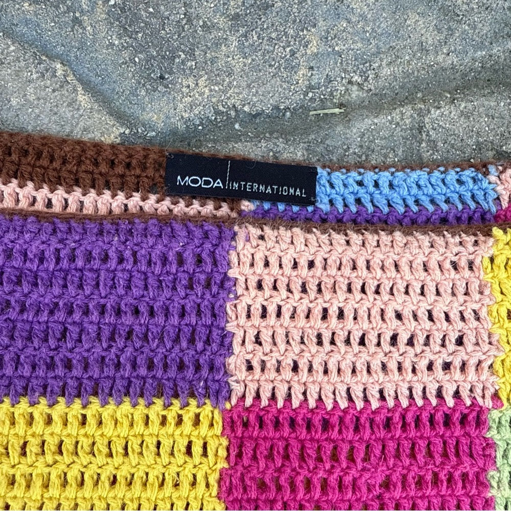 Moda International Multicolor Patchwork Sweater - image 8